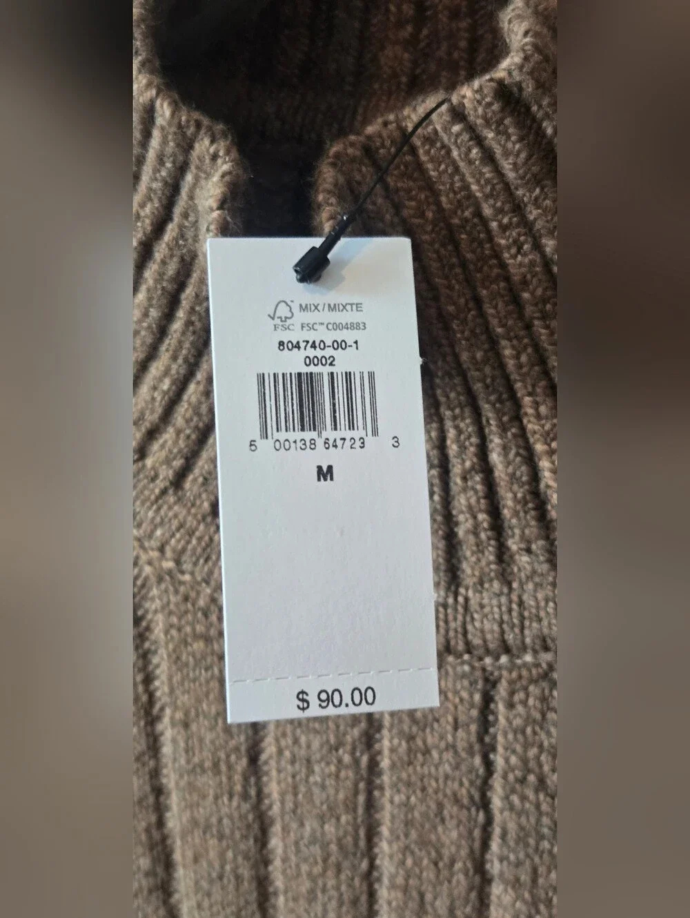 NWT Banana Republic Men M Cozy Ribbed Turtleneck Sweater Brown
